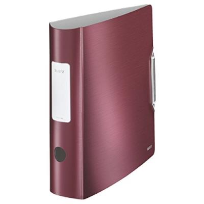 Leitz Ordner Active Style, 180 Grad, 80 Mm, Granat-rot Din A4, Runder Rcken, Aus Pp, Gebrstete Oberflche, Innen Silber, Mit Auf