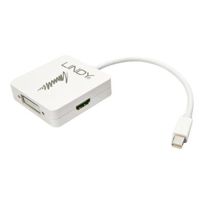 Lindy Mini DisplayPort 1.2 to HDMI, VGA & DVI-D Active Adapter Converter videoconverter