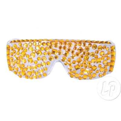 lunettes disco strass dore