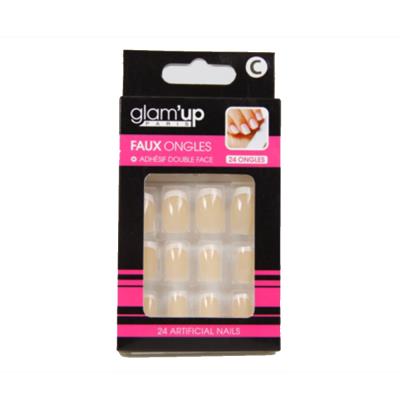 GLAM UP - Faux Ongles + Adhésifs - Bout French Manucure