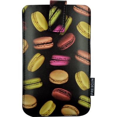 Etui Pouch Freegun Noir motif Macarons Taille L