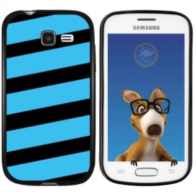 Coque Souple en gel noir pour Galaxy Trend Lite avec impression Motifs bandes bleues