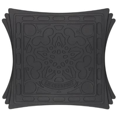 Le creuset 93009400140002 set de 2 dessous de plat magnétique silicone noir