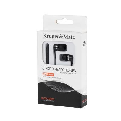 Écouteurs stéréo avec microphone kruger & matz noir lechpol kmp08-m