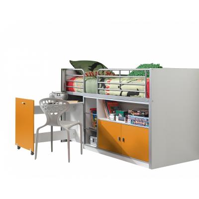 Vipack Lit Mezzanine + Bureau + Rangement 90x 200 Bonny Orange