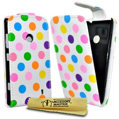 Accessory Master Etui en cuir pour Nokia Lumia 520 Motif Polka Dot