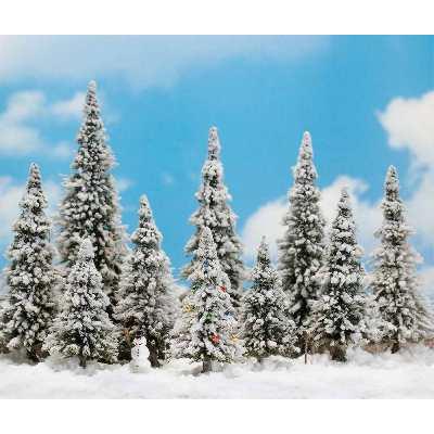 BUSCH ENVIRONNEMENT - BUE6465 - MODÉLISME FERROVIAIRE - GARNITURE HIVERNALE SAPINS