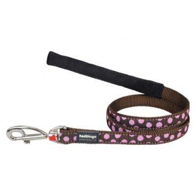 Meilleurs prix pour Red dingo - laisse design pour chien - marron pois roses - s