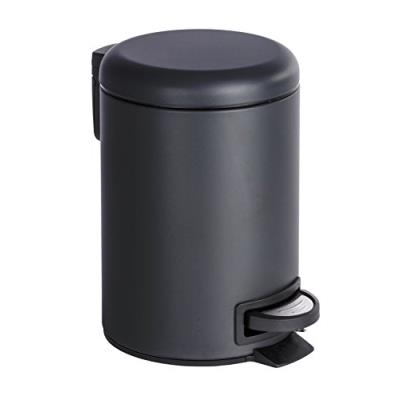 Wenko 22143100 léman poubelle cosmétique à pédale acier inoxydable noir 17 x 25 x 22,5 cm 3 l
