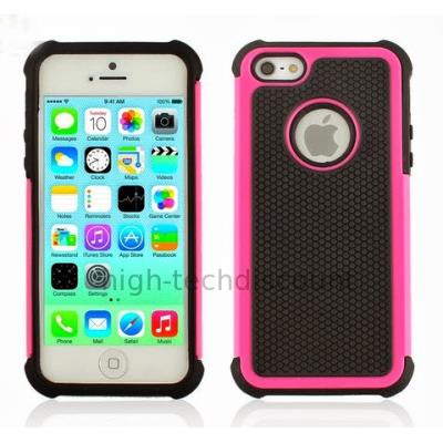 Housse etui coque anti choc rigide pour Apple iPhone 5C + film ecran - ROSE