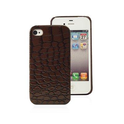 Coque Apple iPhone 4/4S Croco Chocolat Brillant
