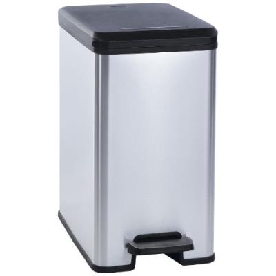Curver 217635 slim poubelle polypropylène argent 40 x 25 x 46 cm