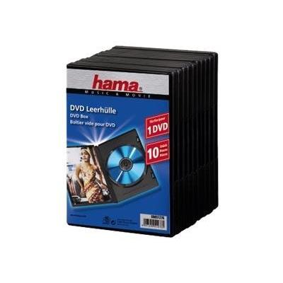 Hama DVD Jewel Case with foil - Jewel case voor opslag DVD's -capaciteit: 1 DVD - zwart (pak van 10)