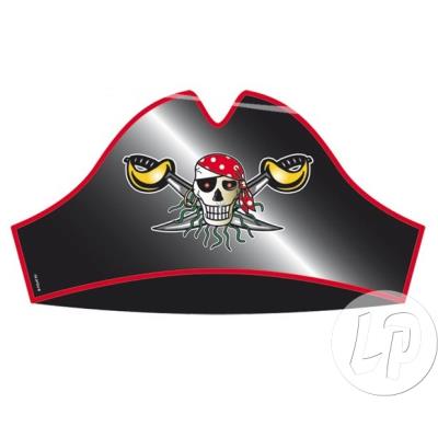 red pirate lot de 8 chapeaux en carton