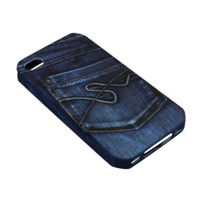 Sandberg Print - Beschermende bedekking voor mobiele telefoon - jeanszak - voor Apple iPhone 4, 4S