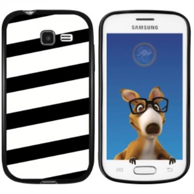 Coque Souple en gel noir pour Galaxy Trend Lite avec impression Motifs bandes blanches