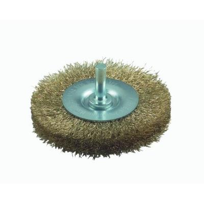 Brosse circulaire &agrave; fils ondul&eacute;s, laitonn&eacute;, &Oslash; 75 mm 6 mm