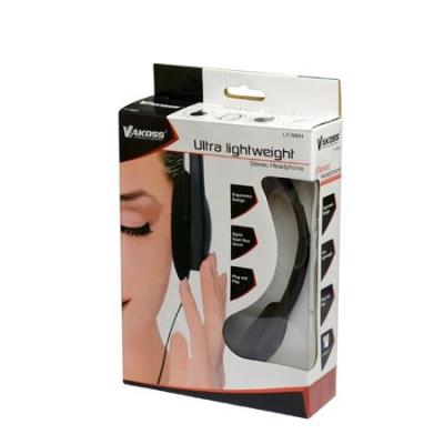 Casque stéréo vakoss noir avec réglage en hauteur vko lt-86h