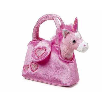 Peluche de la licorne avec sac rose Griffine