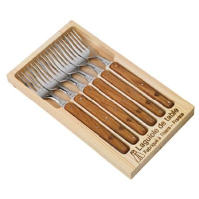 LAGUIOLE JEAN DUBOST 97142 COFFRET BOIS NATUREL 6 FOURCHETTES DE TABLE