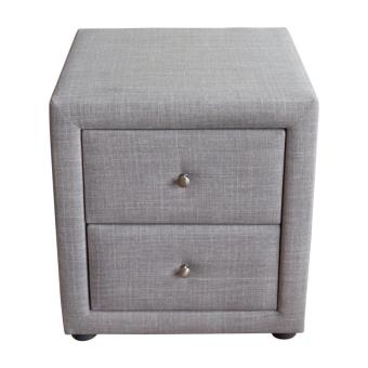 Table de chevet en tissu gris avec 2 tiroirs de rangement Table de chevet tiroir tissu