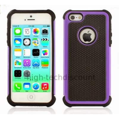 Housse etui coque anti choc rigide pour Apple iPhone 5C + film ecran - MAUVE