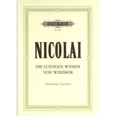 Partitions classique EDITION PETERS NICOLAI OTTO - THE MERRY WIVES OF WINDSOR - VOICE AND PIANO (PAR 10 MINIMUM) Choeur et ensemble vocal