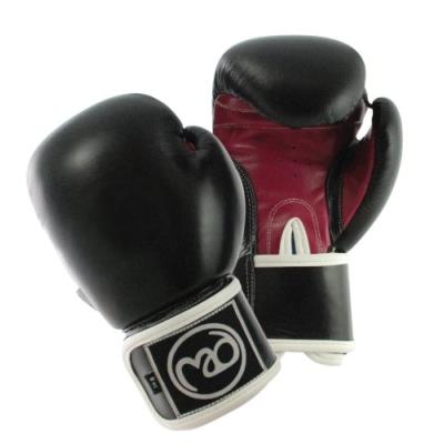 Boxing-mad womens fit leather pro 8 oz sparring gloves - black red