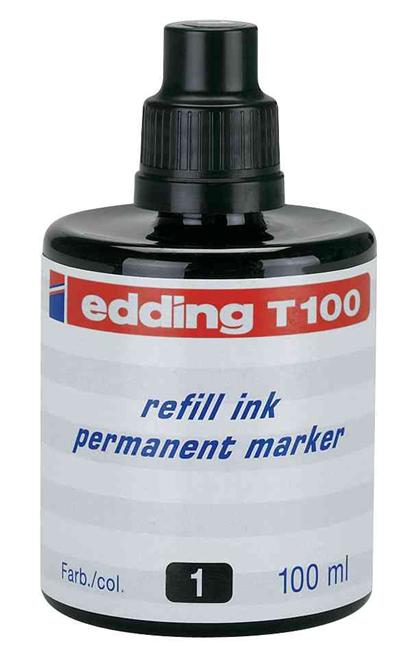 EDDING - Encre de chine de recharge T100, vert, 100 ml pour la recharge des marqueurs permanents edding No. 1, 400,404, 500, 550, 800, 850, 3000, 3300 et comfort