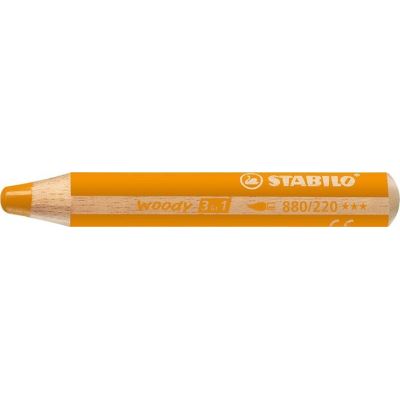 STABILO - Lot de 5 - crayons aux talents multiples woody 3 in 1, rond, Orange