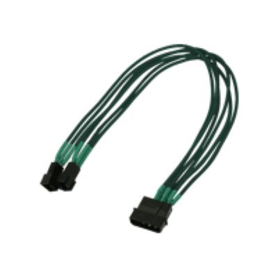 Nanoxia - Adaptateur D'Alimentation Ventilateur - Alimentation Interne 4 Broches (Ventilateur Uniquement) (M) - Alimentation Interne - 3 Broches (M) - 30 Cm - Vert