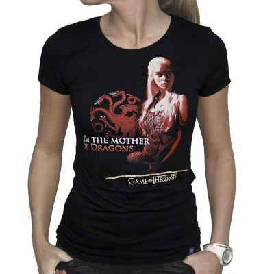 Game Of Thrones Tee shirt Femme - Daenerys Targaryen Mother Of Dragons - Noir - M