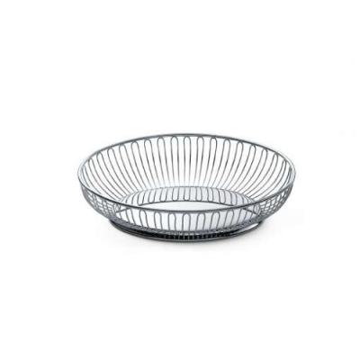 ALESSI 829 CORBEILLE OVALE À FIL EN ACIER BRILLANT