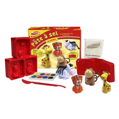 Joustra - 43024 - kit de loisirs créatifs - pate a sel - la savane - 4 moules
