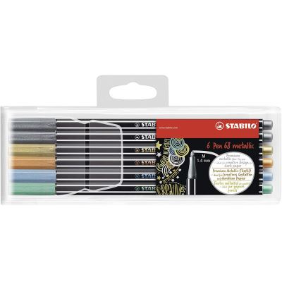 Stabilo 6806/8-11 Pen 68 Lot de 6 feutres de première qualité en plastique métallisé 68 Couleurs métallisées