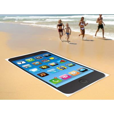 Drap de bain microfibre dessin Smartphone Noir - 165 x 90 cm