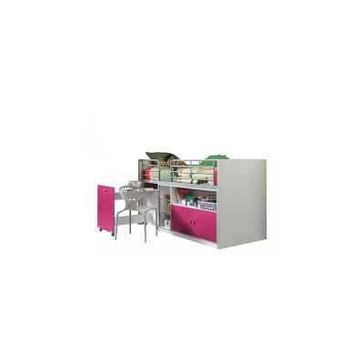 Vipack Lit Mezzanine + Bureau + Rangement 90x 200 Bonny Fuchsia