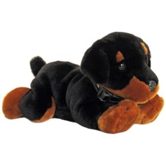 peluche chien noir et blanc