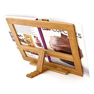 Relaxdays 10013077 support pour livre de cuisine pupitre de lecture bambou  32 x 24 cm - Accessoire de cuisine - Achat & prix