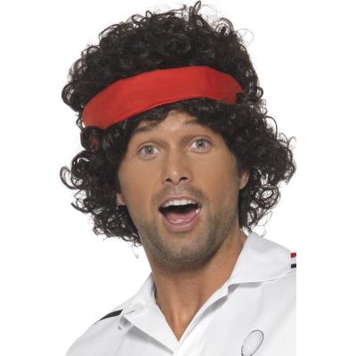 Perruque marron joueur de tennis homme taille unique