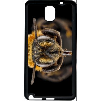 Coque samsung note 3 macro tete d'abeille sur fond noir