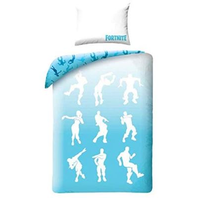 Fortnite Parure de lit 100% Coton - Housse de Couette 140x200 cm + Taie d'oreiller