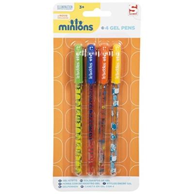 Licence Official Despicable Me Minions Lot De 4 Stylos Gel