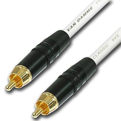 Designacable Van Damme Câble RCA/RCA asymétrique avec connecteurs plaqués or 4.0 blanc