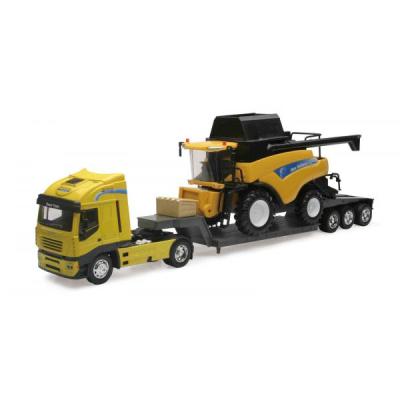 New Ray - CAMION IVECO SRALIS + MOISSONEUSE NEW HOLLAND CR 9090 1/32