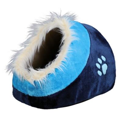 Abri Douillet Minou, 35 × 26 × 41 Cm, Bleu Foncé/Bleu - Mon Animalerie