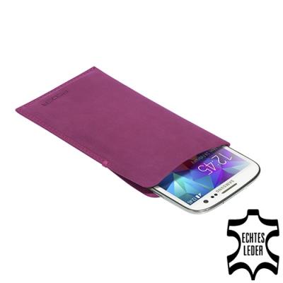 PEDEA Tennessee - Etui voor mobiele telefoon - echt leer - paars - voor Samsung Galaxy S5