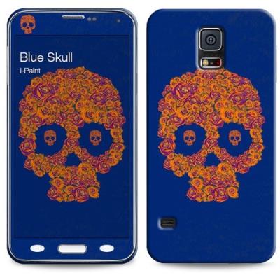 I-paint 320515 coque rigide + autocollant + film de protection décran pour samsung galaxy s5 motif blue skull multicolore