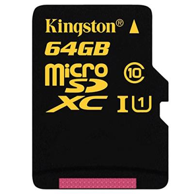 Kingston carte microsdhc/sdxc 64go uhs-i sdca10/64gbsp classe 10 avec adaptateur