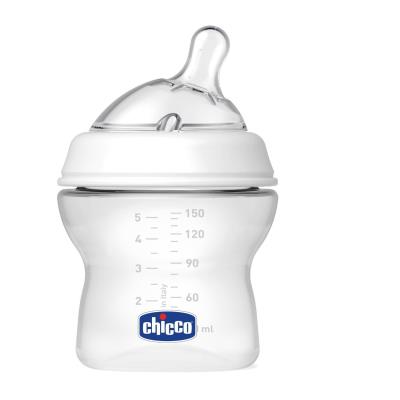 CHICCO - 80711000000 - BIBERON PP NATURAL FEELING 150 ML - TÉTINE SILICONE BOUT INCLINÉ - FLUX NORMAL - 0 MOIS+
